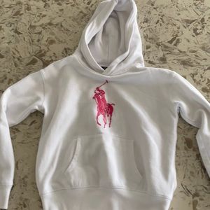 Girls pink pony polo hoodie